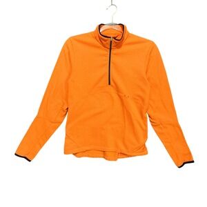Nike Sphere Thermal Orange Quarter Zip Waffle Knit Pullover Running Jacket Small